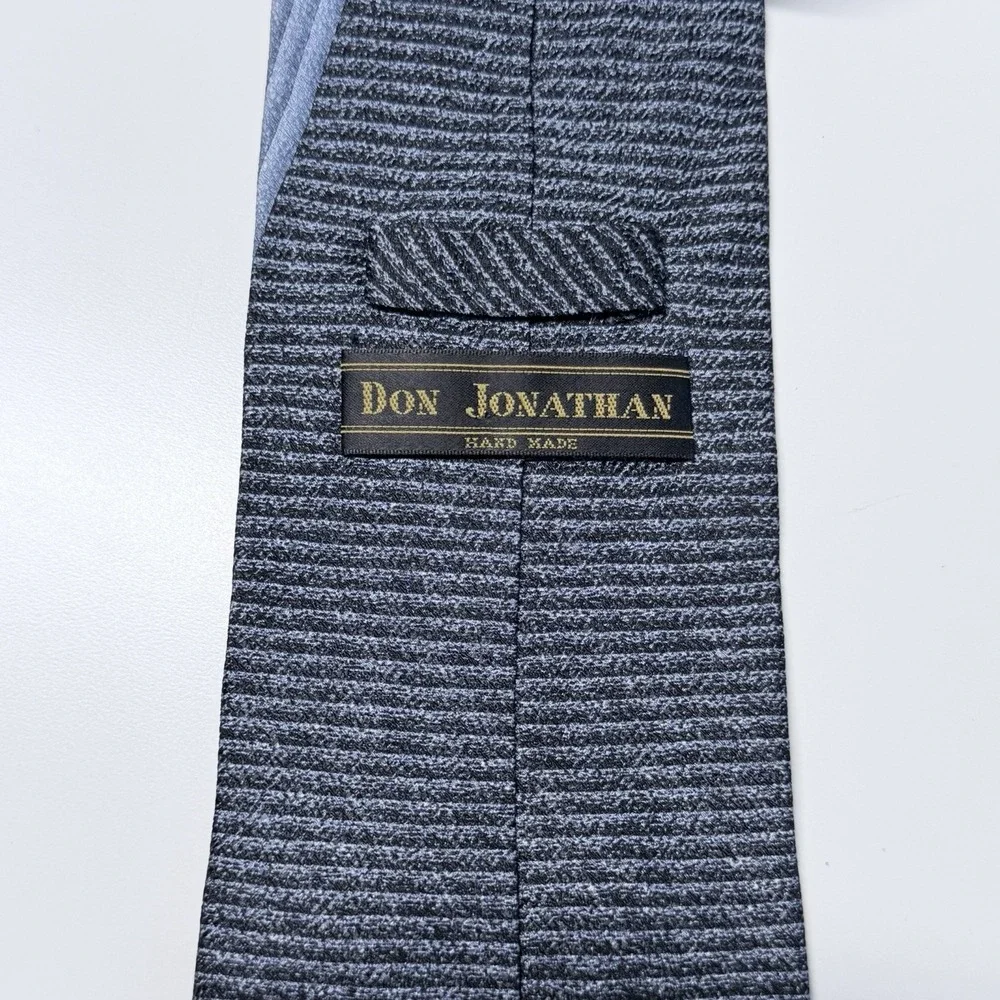 Don Jonathan Blue‎ Gray Striped Necktie Retro Executive Office Core Power Tie